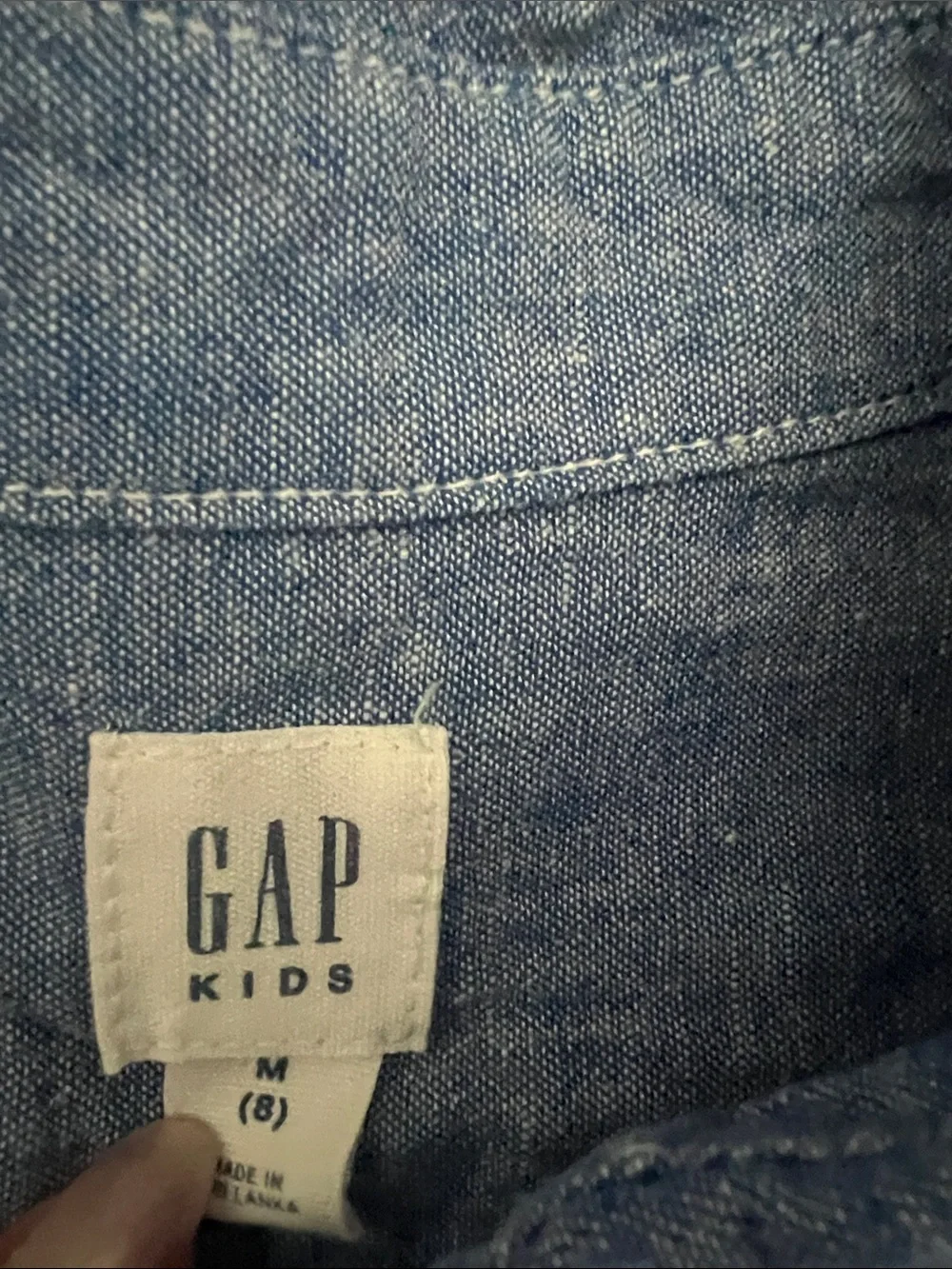 GAP Kids Short-Sleeve Button-Down Shirt in Chambray Blue